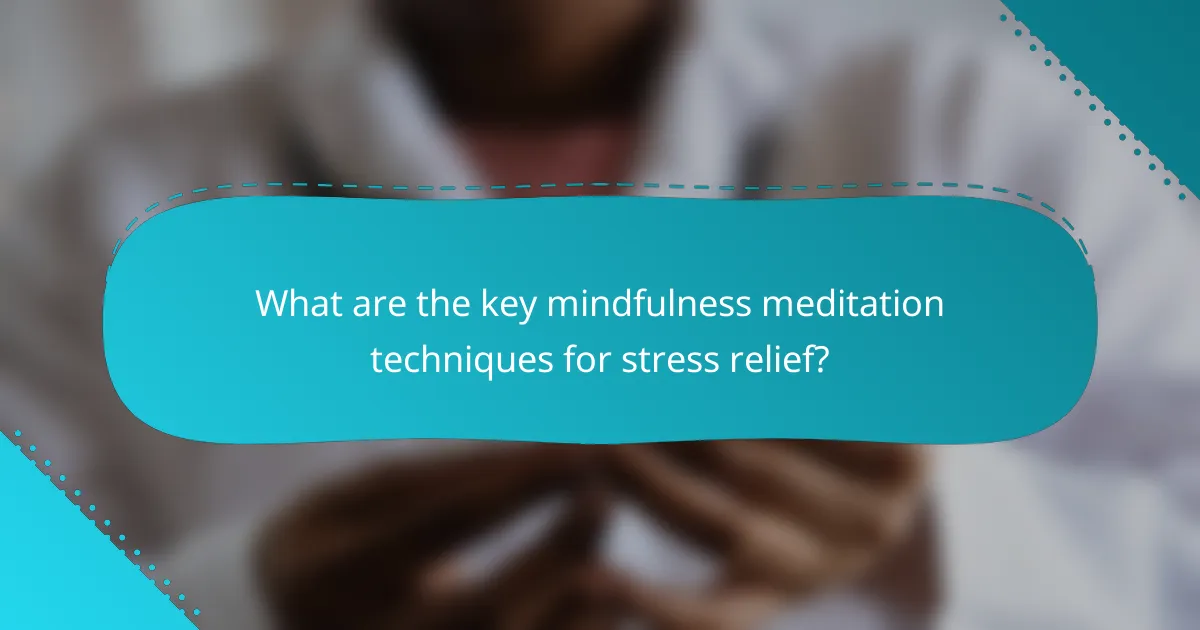 What are the key mindfulness meditation techniques for stress relief?
