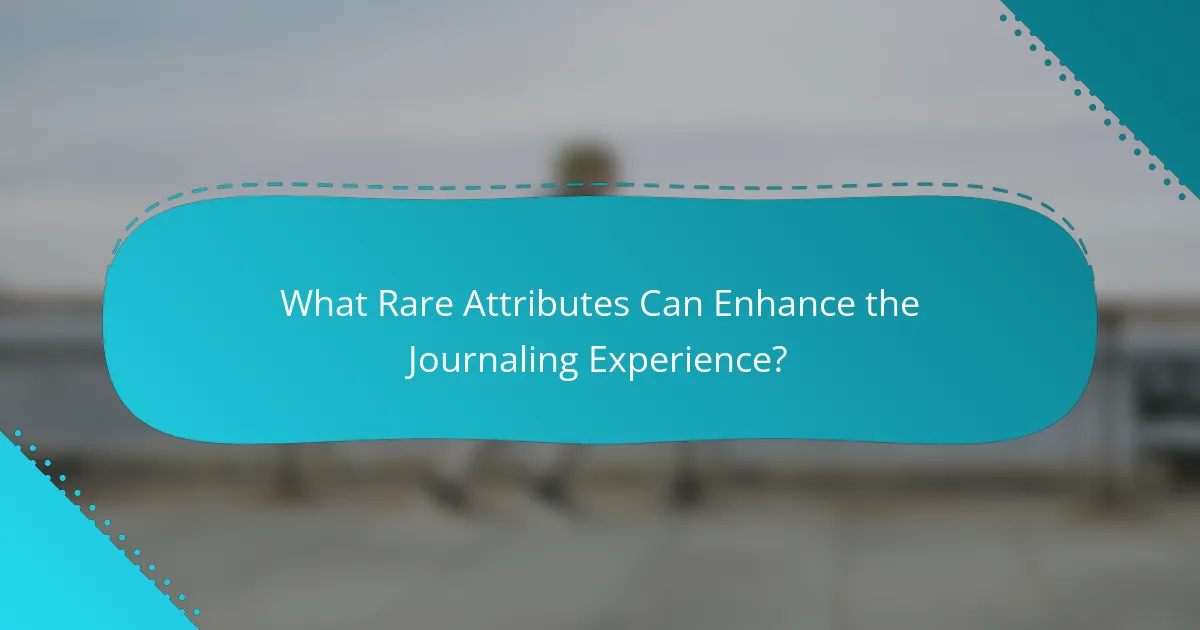 What Rare Attributes Can Enhance the Journaling Experience?