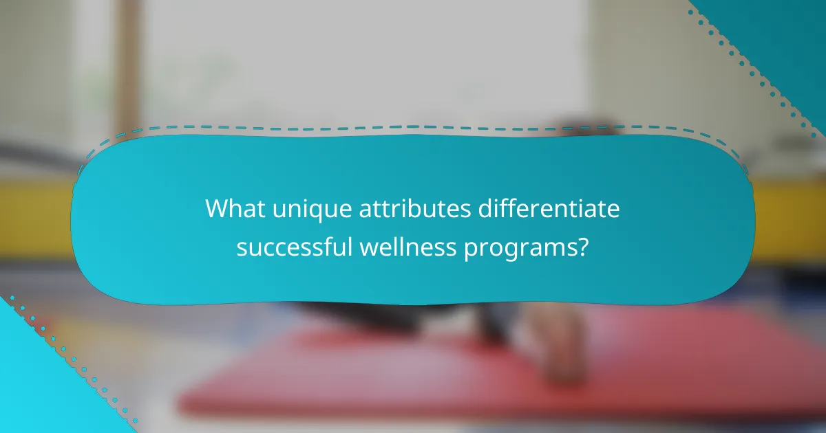 What unique attributes differentiate successful wellness programs?