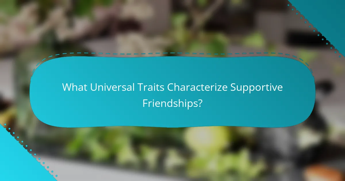 What Universal Traits Characterize Supportive Friendships?